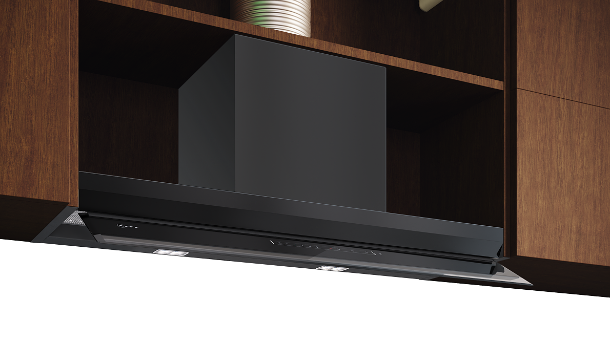 Neue integrierte Designhaube von NEFF in Mattschwarz